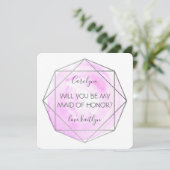 Invitation Diamant hydrique tendance | Sois Ma Fille D'Honneu (Debout devant)