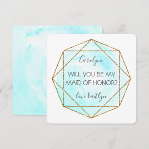 Invitation Diamant hydrique tendance Sois Ma Fille D'Honneu