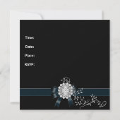 Invitation Diamant Joyau Noir Arc Argent (Dos)