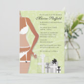 Invitation Diamant Lingerie Fête des mariées Chartreuse Green (Debout devant)