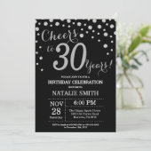 Invitation Diamant noir et argent 30e anniversaire (Debout devant)