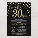 Invitation Diamant noir et or 30e anniversaire<br><div class="desc">30e anniversaire Invitation avec Arrière - plan Diamant de Parties scintillant noir et or. Gold Confetti. Anniversaire adulte. Hommes ou femmes,  anniversaire.
Pour plus de personnalisation,  cliquez sur le bouton "Customiser" et utilisez notre outil de conception pour modifier ce modèle.</div>