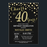 Invitation Diamant noir et or 40e anniversaire<br><div class="desc">30e anniversaire Invitation avec Parties scintillant noire et or Arrière - plan diamant. Confetti d'or. Anniversaire adulte. Hommes ou Femmes Anniversaire. Pour plus de personnalisation,  cliquez sur le bouton "Customiser" et utilisez notre outil de conception pour modifier ce modèle.</div>