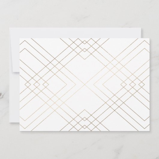 Invitation Diamant Or Blanc Géométrique Mariage Gatsby (Dos)