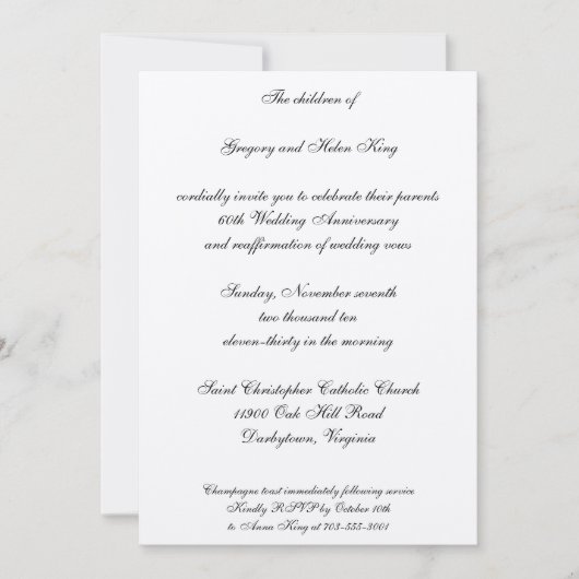 Invitation Diamant & Platine (Devant)