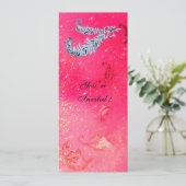 Invitation DIAMANT PLUMES , paillettes roses (Debout devant)