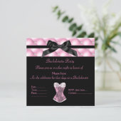 Invitation Diamant rose nouveau design corset noir classe (Debout devant)