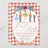 Invitation Diamant Rouge Terre de sucreries Nutcracker Annive (Devant / Derrière)