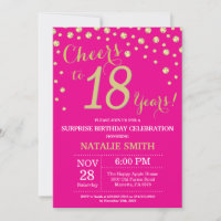 Diamant Surprise 18e Anniversaire Rose Chaud et Or