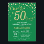 Invitation Diamant vert et or 50e anniversaire<br><div class="desc">50e anniversaire Invitation avec Arrière - plan diamant Parties scintillant verte et or. Confetti d'or. Anniversaire adulte. Hommes ou Femmes Anniversaire. Pour plus de personnalisation,  cliquez sur le bouton "Customiser" et utilisez notre outil de conception pour modifier ce modèle.</div>