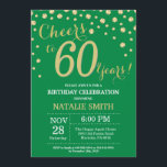 Invitation Diamant vert et or 60e anniversaire<br><div class="desc">60e anniversaire Invitation avec Arrière - plan Diamant Parties scintillant verte et or. Gold Confetti. Anniversaire adulte. Hommes ou femmes,  anniversaire. Pour plus de personnalisation,  cliquez sur le bouton "Customiser" et utilisez notre outil de conception pour modifier ce modèle.</div>