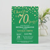 Invitation Diamant vert et or 70e anniversaire (Debout devant)