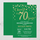 Invitation Diamant vert et or 70e anniversaire (Devant / Derrière)