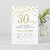 Invitation diamantée avec paillettes dorées pour 3 (Debout devant)