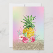 Invitation Diamants, Ananas Hibiscus Holographique Sweet 16 (Dos)