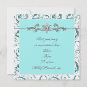 Invitation Diamants Argent Bleu Toutes les occasions (Dos)