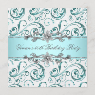 Invitation Diamants Argent Bleu Toutes les occasions