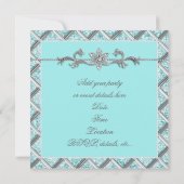 Invitation Diamants Argent Bleu Toutes Occasion Fête Invitati (Dos)