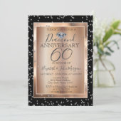 Invitation Diamants Argent, Noces de Rose en Or (Debout devant)