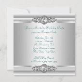 Invitation Diamants Argentés Jade Vert Fête d'anniversaire po (Dos)