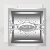 Invitation Diamants blancs Douceur blanche 16 Anniversaire (Devant)