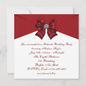 Invitation Diamants blancs Doux rouge 16 Anniversaire (Dos)