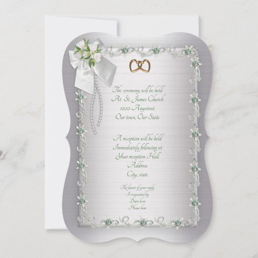 Invitation diamants blancs élégants (Dos)