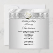 Invitation Diamants Blancs Élégants Et Fête D'Anniversaire Ro (Dos)