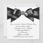 Invitation Diamants blancs Noir Blanc Douceur 16 Anniversaire (Dos)
