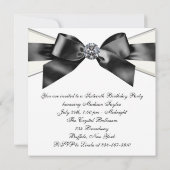 Invitation Diamants blancs Noir Blanc Douceur 16 Anniversaire (Dos)