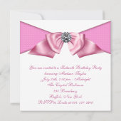 Invitation Diamants blancs Rose Sweet 16 Anniversaire (Dos)