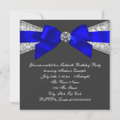 Invitation Diamants blancs Royal Blue Sweet 16 Anniversaire (Dos)