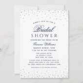 Invitation Diamants bleus Fête des mariées moderne de luxe (Devant)