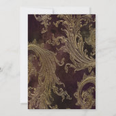 Invitation Diamants Bourgogne Floral Damask Quinceañera (Dos)