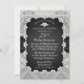 Invitation Diamants | Broderie 75e anniversaire de mariage (Devant)