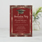 Invitation Diamants Casquettes noirs de grade rouge Grad Grad (Debout devant)