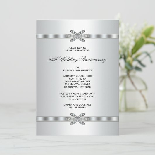 Invitation Diamants d'argent 25e anniversaire (Debout devant)