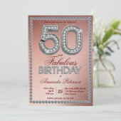 Invitation Diamants d'argent en or rose 50e anniversaire (Debout devant)