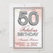 Invitation Diamants d'argent en or rose 50e anniversaire (Devant)