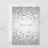 Invitation Diamants d'argent et Parties scintillant fête de N (Dos)