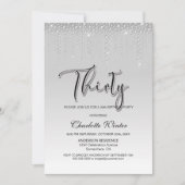 Invitation Diamants d'argent glamour 30e fête d'anniversaire (Devant)