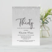 Invitation Diamants d'argent glamour 30e fête d'anniversaire (Debout devant)