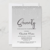 Invitation Diamants d'argent glamour 70e fête d'anniversaire (Devant)
