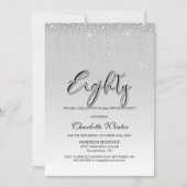 Invitation Diamants d'argent glamour 80e fête d'anniversaire (Devant)