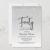 Invitation Diamants d'argent glamour Surprise 40e anniversair (Devant)