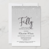 Invitation Diamants d'argent glamour Surprise 50e anniversair (Devant)