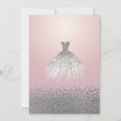 Invitation Diamants d'argent, Robe de Parties scintillant ros (Dos)