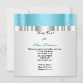 Invitation Diamants de bijoux Bleu Blanc Argent Anniversaire (Dos)