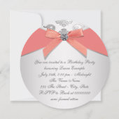 Invitation Diamants de corail Coral fête d'anniversaire (Dos)