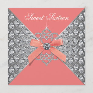 Invitation Diamants de corail Douceur de corail 16 Anniversai